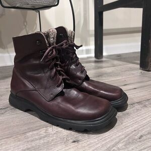 Klondike Women’s Shearling Lined Brown Leather Size US 9.5 EU 41 Made in Italy